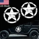 2x 20" White Distressed Military pentagram Car Decal Stickers For Jeep Wrangler