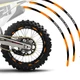 For SUZUKI DR 200S 15-23 22 21 Wheel Stickers Rim 21" 18" Dirt Bike R01B Orange