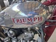 Triumph 2" x 6" red with white edge die cut vinyl gas petrol tank sticker each