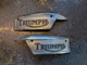 Triumph Fuel Tank Badges Pair J Fray 82-9700 & 82-9701 Original Genuine