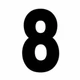 QTY 6 | Factory Effex 8" Pro Numbers Black Universal Number Plate Decals 901451