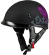 GMAX HH-65 Corvus Motorcycle Half Helmet w/Peak Matte Black/Purple