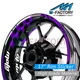 AA01 17 inch Wheel Stripes White Rim Stickers Solid Decal For Honda Kawasaki