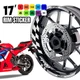 AA01 17 inch Wheel Rim Sticker Checkered For Honda CBR1000RR-R Fireblade