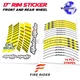 17'' Orange Rim Stickers Decals GP02 Pack For Ducati Monster S2R 1000 05-08 07