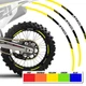 Yellow 21 in. 18" Dirt Bike Decal Rim Sticker P03 For Kawasaki KLX 400R 03 04 05