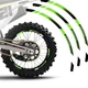 For SUZUKI RMX 450Z 2010, 17-23  Wheel Stickers Rim 21" 18" Dirt Bike A01B Green