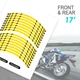 Yellow S06B Morocycle Tape Wheel Sticker 17" For Kawasaki Ninja 1000 11-19 18 17