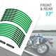Dark Green 17 inch Tape Stripe Rim Stickers C01B For Honda CB650R 19-20