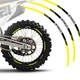 Yellow 21'' 18'' MX Wheel Rim Stickers P03B For Yamaha YZ 450FX 2016-2021