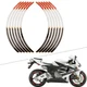 Orange Motor Rim Stripes Wheel Decals Tape Stickers For HONDA REPSOL HRC CBR RR