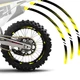 Yellow 21 in. 18" Dirt Bike Decal Rim Sticker D01 For Honda XR400R 01 02 03 04