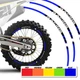 Blue 21 in. 18" Dirt Bike Decal Rim Sticker P01 For Honda XR400R 00 01 02 03 04