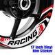 Red Inner Decal Wheel Rim Stickers S12W For Yamaha MT09 18 19 20 21