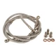 Tusk Front ATV Steel Braided Brake Line +2" Silver Fits SUZUKI LT250R QUADRACER