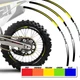 Yellow 21" 19" R02B Dirt Bike Wheel Stickers For Kawasaki KX 250 89-07 06 05 04