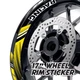 Yellow 17 inch Wheel Sticker Decal AX2 For Kawasaki VULCAN 650 15-20 19 18 17 16