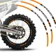 Orange 21'' 18'' MX Wheel Rim Stickers P01B For Honda XR 650L 2012-2020