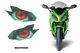 Headlight Eye Graphics Kit Decal Cover For Kawasaki Ninja 650R 2012-2014 NIGHTMR
