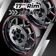 Red 17'' Rim Wheel Sticker Decal Strip Tape D01B For Yamaha FJ09 MT-09 Tracer