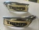 Triumph Original Tank Badges 82-6888 82-6887 repainted Used 