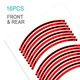 Red S03B Morocycle Tape Wheel Sticker 17" For Honda CB 919 Hornet 900 02-07