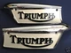 Triumph tank badges painted 1969 to 1979 reproduction gas tank 82-9700 82-9701