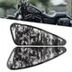 Pair Black Skull Motorcycle Decals Fuel Gas Tank Stickers For Harley XL883