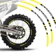 Yellow Dirtproof 21"F&18"R Rim Wheel Sticker P01B For Yamaha YZ 250FX 2015-2021