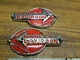 Genuine Harley Gas Tank Emblems Badges Panhead 1959-1960 OEM Chrome red New!