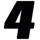 Dirt Digits DD53B-4 Black 5.5 High-Gloss Precision Die Cut Vinyl Number 4, 3...