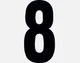 Dirt Digits XT63B-8 Extreme Competition Stick-On 6in Black Number 8 QTY-3