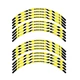 W02B For Kawasaki ZX10R Ninja ZX1000 04-21 Yellow Wheel Decal Rim Sticker 20 19