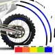 Blue 21 in. 18" Dirt Bike Decal Rim Sticker P04 For Kawasaki KLX 400R 03 04 05