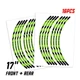 Green WILD2 Wheel Sticker 17 inch Rim For Yamaha MT09 18 19 20 21