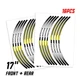 R03B For Ducati Hypermotard 950 19-21 Yellow Bike Decal Rim Sticker 20
