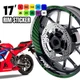 17 inch Wheel Rim Stickers Outer Inner Decal For Kawasaki Ninja 650R 06-23 22 21