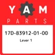 17D-83912-01-00 Yamaha Lever 1 17D839120100, New Genuine OEM Part