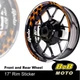Orange A1 17" Wheel Rim Stickers Stripes For Kawasaki NINJA 650R 06-21 18 19 20