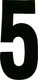 #5 4" Tall Black "Extreme" Stick-On Race Numbers - 3 Pack Dirt Digits XT43B-5