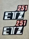 MZ ETZ 251, STIKER, JUEGO DE CALCOMANIA COMO LAS ORIGINALES