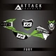 Attack Graphics Custom Fury Complete Bike Graphics Kit For Kawasaki KLX110 2014