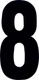 Dirt Digits Extreme Digits Competition Stick-On 4in. Black Number - 8 XT43B-8