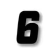 Factory Effex 3pk Racer Digits 5.5in #6 Numbers Black 09-10036