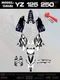 Graphics Kits Decals 4 Yamaha YZ125 250 YZ 125 2015-2020 16 17 Stickers White